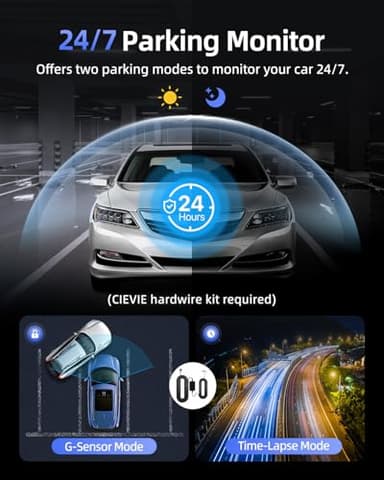 Dash Cam Front 4K - 1.5" IPS Display & 5G WiFi & 64G Card, 360° Rotation Mini Dashcam, Car Camera with WDR Night Vision, 24H Parking Mode, G-Sensor, Loop Recording,170° Angle, Dash Camera for Cars - Image 6