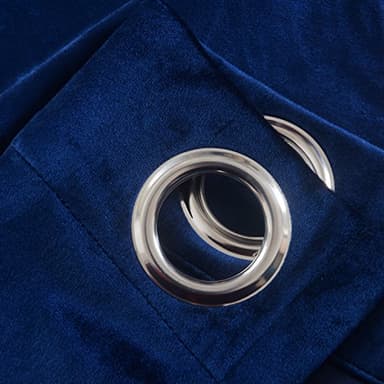 Cherry Home Set of 2 Velvet Flannel Room Darkening Blackout Curtains Panels Drapes Grommet 52 Wide by 108 Long Navy Royal Blue for Living Room - Image 5