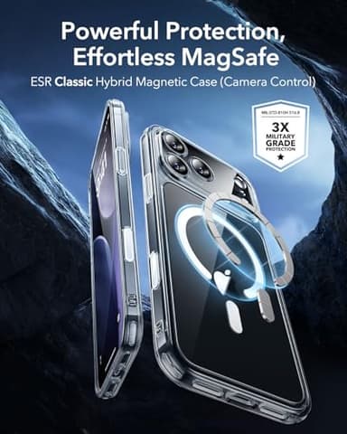 ESR for iPhone 17 Pro Max Case, Camera Control, Compatible with MagSafe, Shockproof Military-Grade Protection, Magnetic Phone Case for iPhone 17 Pro Max, Classic Hybrid Case, Clear - Image 2