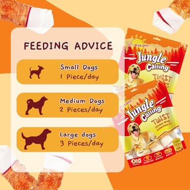 Jungle Calling Chicken Wrap Knotted Bones Dog Chews, Long Lasting Beefhide Treats Real Rawhide Bones for Large Dogs Edible Training Treats - Image 5