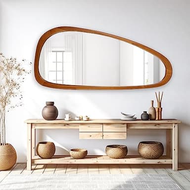 WallBeyond Asymmetrical Mirror, Irregular Mirror Full Length, Boho Wall Mirrors Decorative for Bedroom Living Room Entryway Hall, Mid Century Modern Decor 48" H x 22" W - Image 3