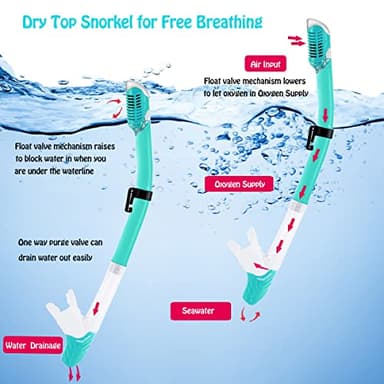 HH HHAO SPORT Kids Mask Fins Snorkel Set Snorkeling Packages, with Diving Mask, Snorkel, Adjustable Swim Fins, Mesh Bag, Anti-Fog Anti-Leak Snorkeling Gear for Kids for Snorkeling Swimming Diving - Image 5