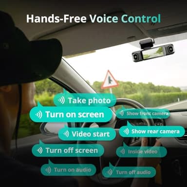 3K 4 Channel Dash Cam, 560° All-Sides View, Front and Rear Inside Car Camera with 3.18”Touch Screen, Dash Camera 24/7 Parking Mode, Built-in GPS 5.8G WiFi Night Vision Voice Control, Free 128GB Card - Image 7