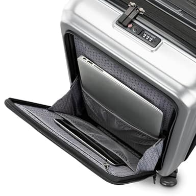 Samsonite Octiv Pro 3-Piece Hardside Lightweight (21/24/28) Front Pocket Carry-On Pro, Medium & Large-Checked Luggage Set, Expandable, Four Spinner Wheels, Adjustable Handle, TSA Lock – Silver - Image 6