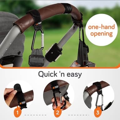Baby Uma Stroller Hooks for Bags (2 Pack) - Universal Stroller Clips and Hooks, Non-Slip with One-Hand Opening, 11 lb Weight Capacity, Baby Travel Essential - Image 6