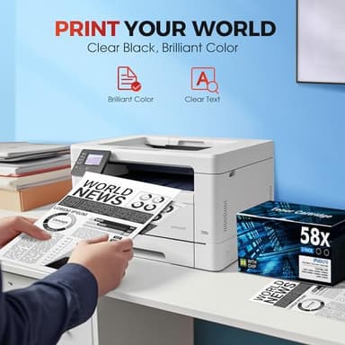 58X CF258X Toner Cartridge Black Replacement for HP 58X CF258X 58A CF258A Compatible with Laserjet MFP M428fdw M428fdn M428dw M404 M428 Pro M404n M404dn M404dw Printer 2 Pack (with Chip) - Image 5