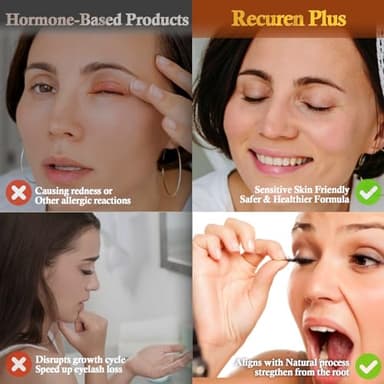 Recuren Plus Premium Eyelash Growth Serum: Advanced Vegan Formula for Longer Thicker Lashes (Champagne Gold) - Image 6
