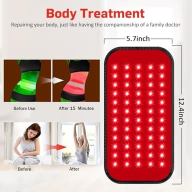 Red Light Therapy Belt, 3 in 1 LED Bead Infrared Light Therapy for Body, Wearable Wrap with Timer for Back Shoulder Waist 660nm Red Light-Therapy & 850nm Infrared Light Device Home Use (Corded - Image 7