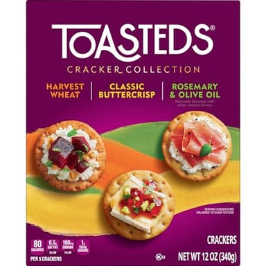 Toasteds Crackers, Cracker Collection, Lunch Snacks, Variety Pack, 12oz Box (1 Box) - Image 8