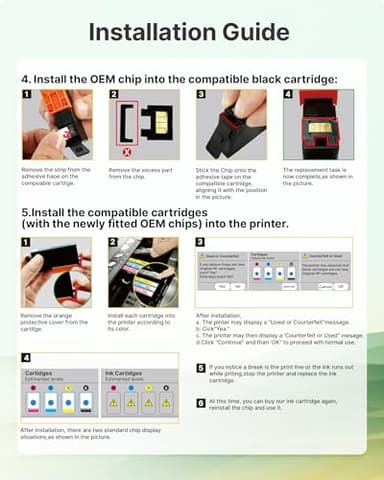 923 Ink Cartridges for HP Printers Replacement for HP Ink 923 923XL 923e Use with OfficeJet Pro 8135e 8130e 8139e 8138e 8122e 8120 8124e 8125e 8130 8132e 8134e Printer (Black Cyan Magenta Yellow) - Image 6