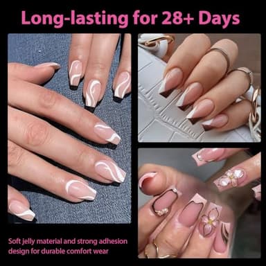 UNA GELLA Short Coffin Nails Tips, 504pcs No c Curve short Coffin Gel Press On Nails Pre Etched For Women Acrylic Nail Extension Full Cover Home Salon 12 Sizes - Image 2