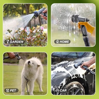 Relxitl Garden Hose, Flexible Water Hose, Ultra Lightweight Non-Expanding hose with 10 Function Sprayer, Leak proof, Pressure Resistant for Yard, Outdoor (Black, 50FT) - Image 8