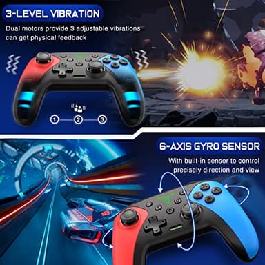 Wireless Switch Controller for Nintendo Switch/Switch 2/Lite/OLED Controller, Switch Controller with a Mouse Touch Feeling on Back Buttons, Extra Switch Pro Controller with Wake-up,Programmable, Turbo Function - Image 4