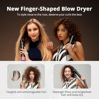 7-in-1 Hair Dryer Brush & Hair Styler, Fast Drying Blow Dryer & Curling StylingTool, Hot Air Styler No Heat Damage, Powerful Multi-Styler for Curling Volumizing Straightening Styling (Blush Pink) - Image 5