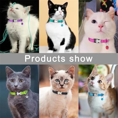 Pink Puppy Collar with Bell,Reflective Cat Collar with Bells Metal Buckle Girl Female Nylon Dog Collar with Bells for XXS XS Tiny Little Kitten Boy Pet Dogs, 7.5-11 Inch - Image 4