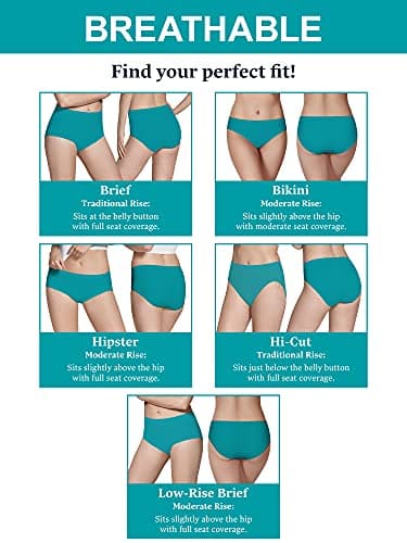 Fruit of the Loom Women's Size Underwear, Designed to Fit Your Curves, Brief-Cooling Stripes-Colors May Vary, 11 Plus - Image 6