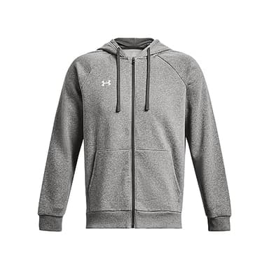 Under Armour Men's Rival Fleece Full Zip Hoodie, (025) Castlerock Light Heather / / White, Small - Image 5
