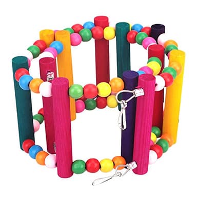 Bird Parrot Toys Ladders Swing Chewing Toys Hanging Pet Bird Cage Accessories Hammock Swing Toy for Small Parakeets Cockatiels, Lovebirds, Conures, Macaws, Lovebirds, Finches (10 Ladders) - Image 6