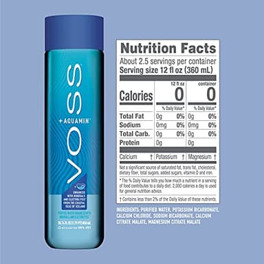 VOSS+ Aquamin Enhanced Water - Pack of 12 Bottles, 850ml Each - Purified Hydrating Water - 74 Trace Minerals & Electrolytes - Perfect for Active Lifestyles, at the Gym & on Hot Days - Recycled PET Bottle - Image 2