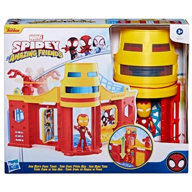 Spidey and his Amazing Friends Stark Tower Playset, Includes 4-Inch Iron Man Action Figure, Marvel Super Hero Toys for Kids 3 and Up - Image 2