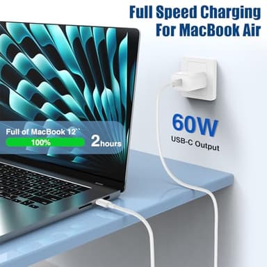 USB C to C Fast Charger Cable 10ft, 60W Long Fast Charge Type C to C Charging Cord Wire for Apple iPhone 17 Pro Max/17 Air/16 Pro Max/15 Plus,iPad Pro 12.9/11 inch/Mini/Air 5/4th,MacBook,Samsung-White - Image 5