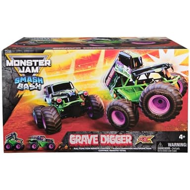 Monster Jam, Official Smash & Bash Grave Digger Remote Control Indoor & Outdoor Vehicle, 1:15 Scale Repairable Monster Truck, Kids Toys for Boy and Girls Ages 4 and up - Image 2