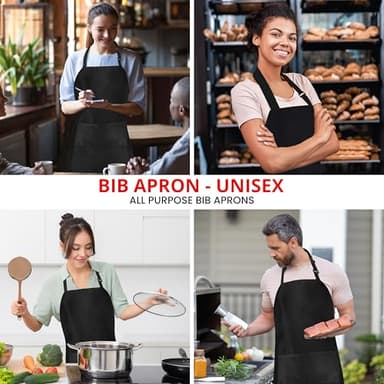 Utopia Kitchen 10 Pack Bib Apron, Unisex Adjustable Aprons with 2 Pockets, Waterdrop Resistant Cooking Kitchen Chef Apron for Men Women - Image 6