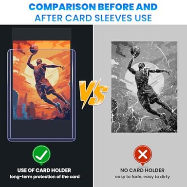 200 Card Sleeves Top Loaders for Cards, 3" x 4" Hard Plastic Toploaders, Baseball Card Protectors, Trading Card Holder for Football Sports Cards (100 Toploaders + 100 Penny Sleeves) - Image 6