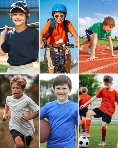 QBK 2T to Youth Neon Shirt Kids UPF 50+ Dry Fit Athletic Short Sleeve Rash Guard T Shirts for Boys Girls Sports Undershirt (Orange XS) - Image 5