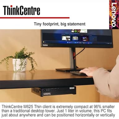 Lenovo ThinkCentre Mini Business Desktop, AMD Dual-Core Processor, Dual-Display Support, Wi-Fi, Bluetooth, USB, RJ-45, Keyboard&Mouse Included, Windows 11 Pro (16GB RAM | 1TB SSD) - Image 3