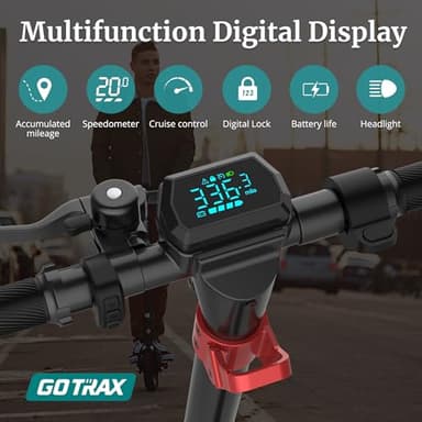 Gotrax G4 Electric Scooter, 10” Solid Tires, Max 25 Mile Range and 20Mph Power by 500W Motor, Double Anti-theft Lock, Bright Headlight and Taillight, 500W Foldable E Scooter for Adults - Image 6