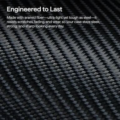 pitaka for iPhone 17 Pro Case 6.3" with Camera Control Button, Compatible with MagSafe, Ultra-Slim Case with Caseless Touch Feeling, 600D Aramid Fiber Woven, Black/Grey(Twill) - Image 2