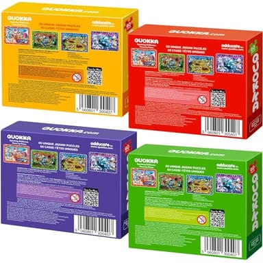 QUOKKA Puzzles for Kids Ages 4-6 - 4 x 60 Puzzles for Toddlers 5-8 - Educational Search & Find Toy for 8-10 yo for Learning Forest Polar, USA National Park Animals & City Life - Image 8