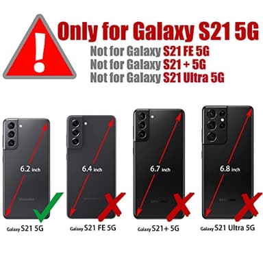 Samsung Galaxy S21 5G Wallet Case with Card Holder RFID Blocking Kickstand Magnetic,Leather Flip Case for Samsung Galaxy S21 5G 6.2 Inch (Fashion Brown) - Image 2