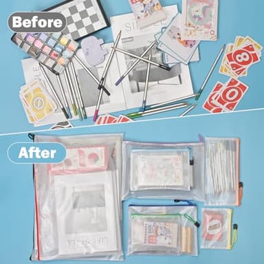 20pcs Mesh Zipper Pouch Bags,9 Sizes Plastic Zipper Bags for Organization,Reusable Zipper Pouches for Puzzle Board Game Storage,for Travel School Office Supplies. - Image 5