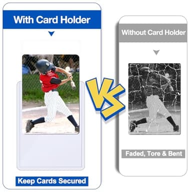 32 Count Topload Card Holder, Sooez 35PT Topload Card Protector, 3" x 4" Hard Plastic Card Sleeves, Baseball Card Protector, Rigid Toploading Card Case for Collectible Trading Sports Cards - Image 3