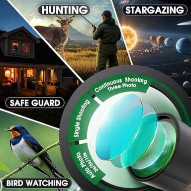 Digital Spotting Scope with Screen Portable Auto-Focus Electronic 4K Smart Telescope with Tripod 32GB SD Card and Carrying Bag for Stargazing Bird Watching, Wildlife Viewing Hunting Green - Image 6