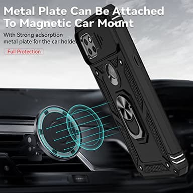 Asuwish Phone Case for Samsung Galaxy A03 Core with Slide Camera Cover Tempered Glass Screen Protector Ring Holder Stand Rugged Slim Cell Protective Ao3 Core SM-A032/DS A032 A032M Women Men Black - Image 6