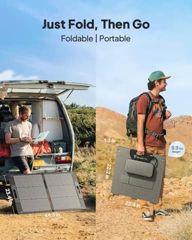 BLUETTI EB3A Solar Generator with 100W Solar Panel Included (Ships Separately), 268Wh Portable Power Station w/ 2 600W (1200W Surge) AC Outlets, LFP Backup for Outdoor Camping, Trip, Power Outage - Image 6