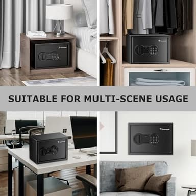 Bonsaii Safe, 0.6 Cubic Safe Box with Electronic Keypad, Removable Shelf, for Valuables Jewelry and Documents in Home, Hotel, or Business, 9.84" x 13.78" x 9.84" Inches, SF002 - Image 8