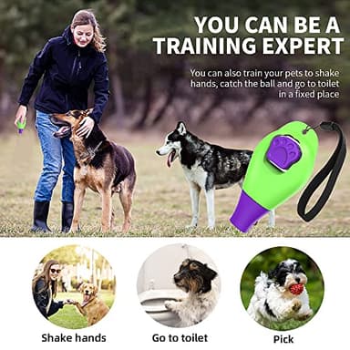 Dog Training Clicker with Whistle and Wrist Strap - Positive Behavior Reinforcer for Pets - All Ages, Puppy and Adult Dogs - Use to Reward and Train - Dog Whistle Included (Blue) - Image 5