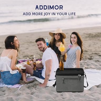 ADDIMOR 42 Can Collapsible Cooler Box, Versatile Insulated Leakproof Cooler Bag with Lids and 4 Cup Holder, Large Ice Chest for Beach Travel, Camping, Picnic - Image 6