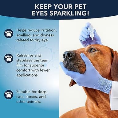 NOVEHA Pet Gel Eye Drops with 0.3% Viscoadaptive Hyaluronan | Eye Solution for Severe Dry Eyes - Long Lasting Hydration, Reduces Nuisance, Swelling & Dryness - Eye Lube for Dogs and Cats (2x10mL) - Image 4