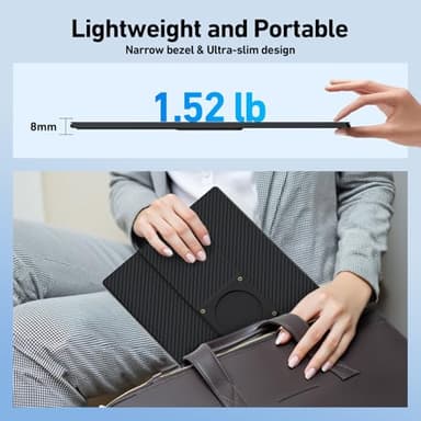 Laptop Screen Extender Monitor Portable - 16.1'' FHD 1200P Portable Screen for Laptops, 360° Rotating, Plug & Play, Detachable Stand, Height Adjustable Laptop Monitor Extender for Mac/Win/Phone/Tablet - Image 7