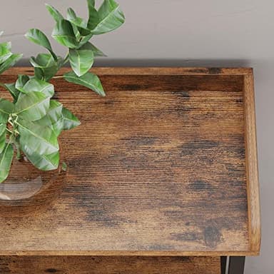 IRONCK Console Table, Sofa Table with Power Outlet, Farmhouse Hallway Table for Entryway, Living Room, Height Adjustable, Easy Assembly, Rustic Brown, 43" - Image 9