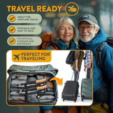 Hiker Hunger Folding Walking Stick, Folding Trekking Poles, Hiking Sticks Foldable Hiking Poles for Men Walking Sticks for Seniors Trekking Poles for Hiking Collapsible Walking Sticks (Gray, Small) - Image 7