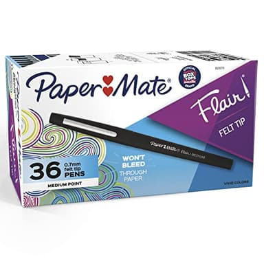Paper Mate Flair Felt Tip Pens, Medium Point (0.7mm), Black, 36 Count - Image 11