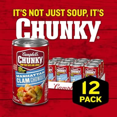 Campbell's Chunky Soup, Manhattan Clam Chowder, 18.8 oz can (Case of 12) - Image 4