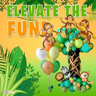 Playbees Large Inflatable Monkey 27" - 3 Pack Blow Up Animal Party Favors - Inflatables Jungle Decor, Monkeys for Baby Shower, Safari Birthday Kids & Toddlers Decorations, Kids Animal Party Supplies - Image 4