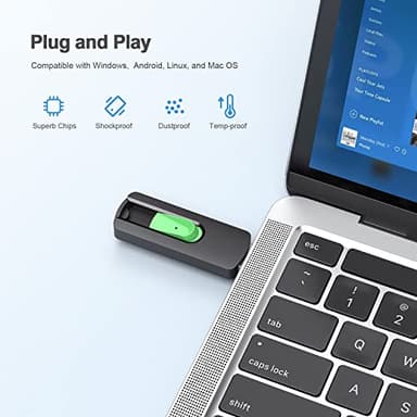 Aiibe 512GB USB 3.0 Flash Drive Thumb Drive USB Drive 512 GB Flash Drive Retractable Jump Drive 512GB for PC Laptop (Green) - Image 3